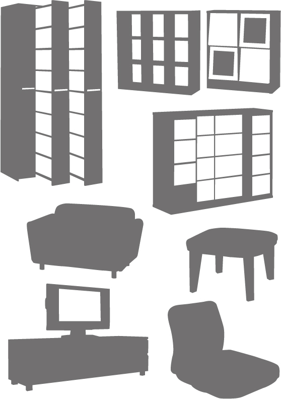 家具のシルエット Flat Design